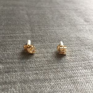Delicate Initial "C" & "H" Gold Studs